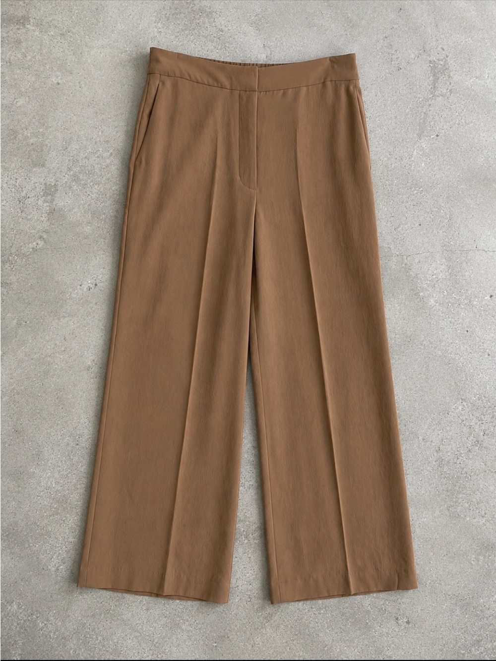 Wilfred Alayna Pant Woman 12 Brown Crepe Wide Leg Elastic Waist Trousers Office